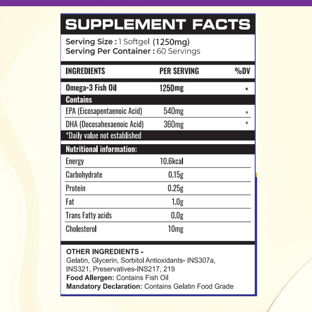 Omega 3 Fish Oil Soft Gel - Triple Strength