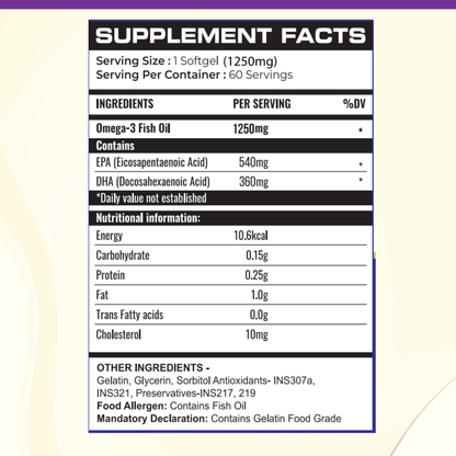 Omega 3 Fish Oil Soft Gel - Triple Strength